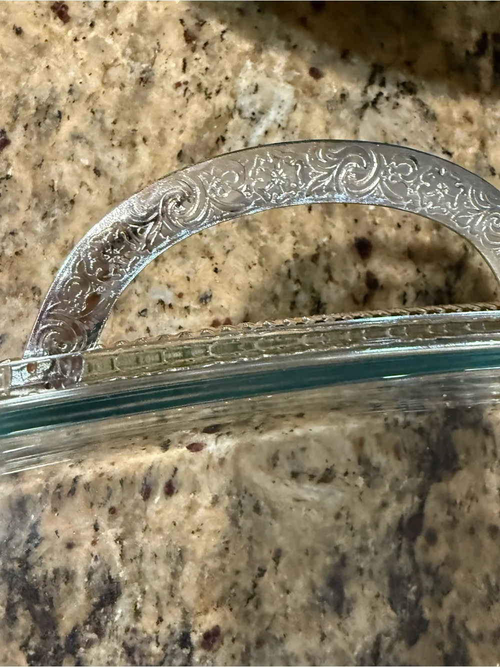 Vintage Silver-Tone Decorative Covered Serving Dish Set Pyrex